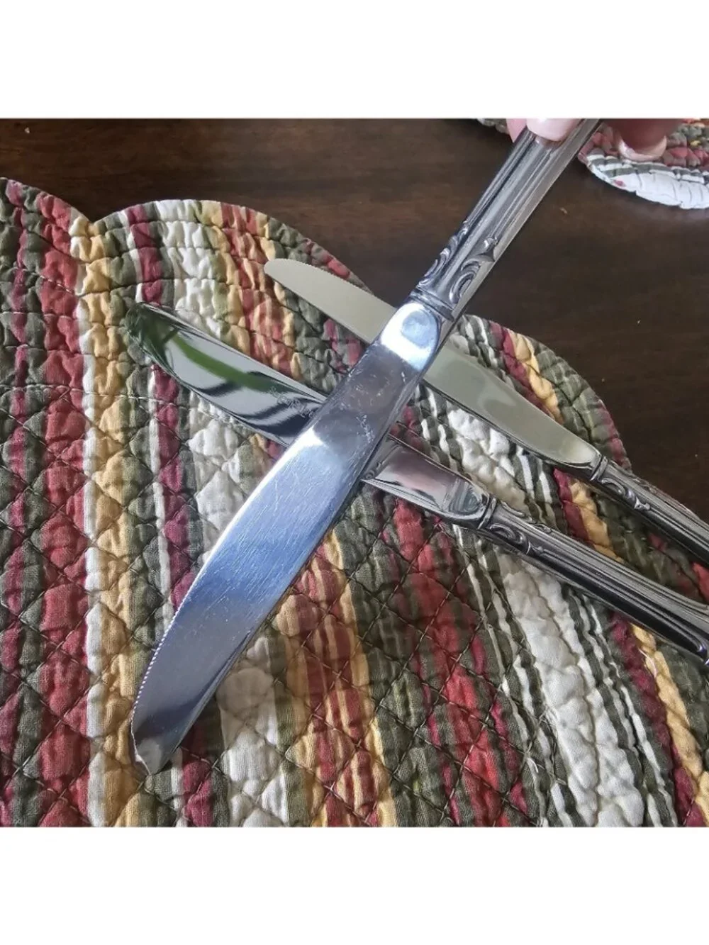Vintage Salem Silversmith Victoria Dinner Knives Set of 5 Stainless Japan VTG